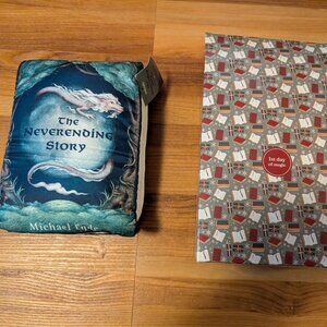 The Neverending Story book-shaped pillow from 2025 Owlcrate advent calendar